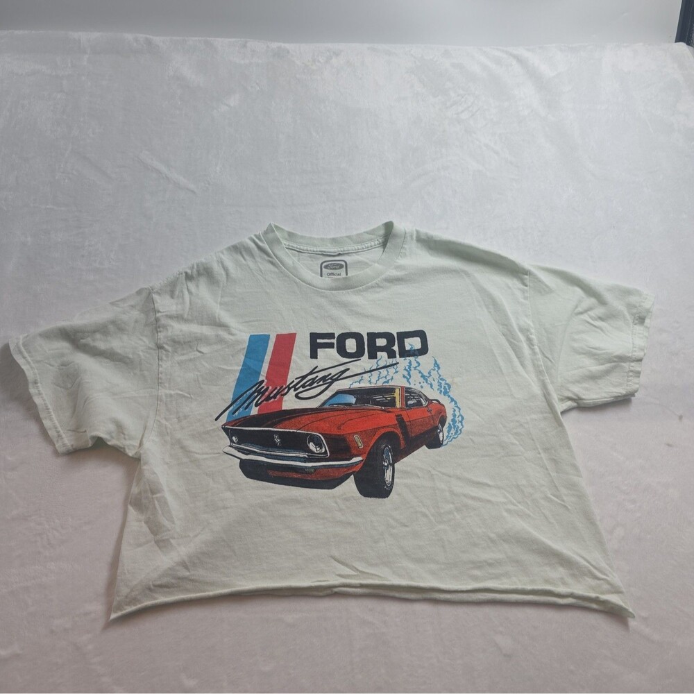 Ford Mustang Cropped Shirt Mint Green/Sage Size M Shirt